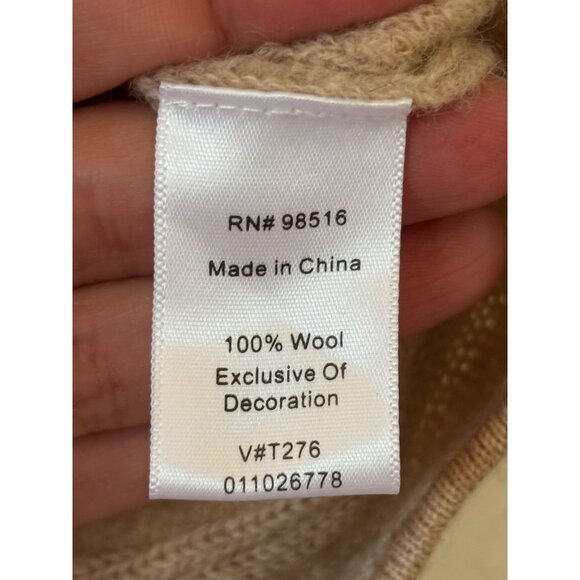 Coldwater Creek Womens Wool Embroidered Brown Tan Zip Up Vest M Winter - Picture 5 of 9